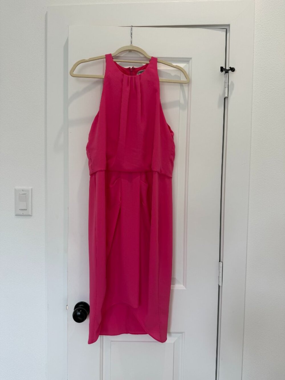 Milly Hot Pink Layered High Low Midi Dress Size 10